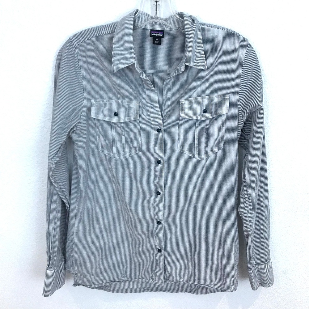 Patagonia button front long sleeve shirt worn wear